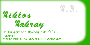 miklos makray business card